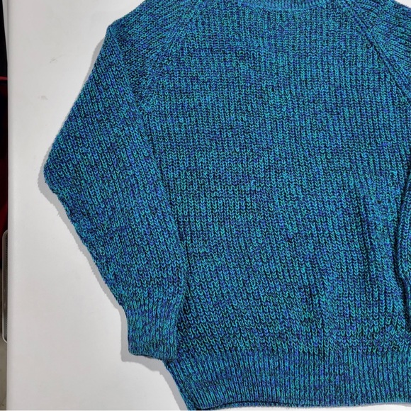 Vintage 70s 80s blue crewneck knit sweater - Picture 3 of 7